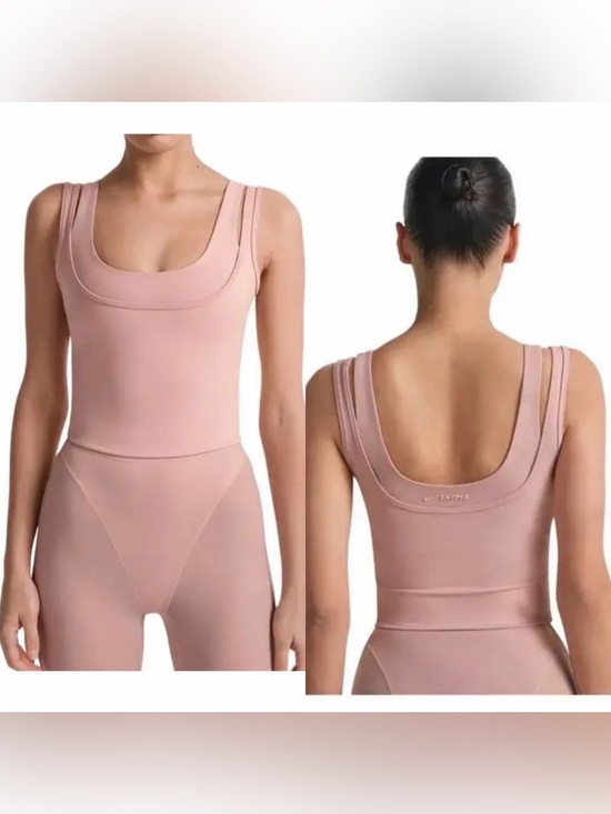 SKIMS Tops - Nike SKIMS Matte Double Strap Scoop Tank Himalayan Pink Size Small NWT